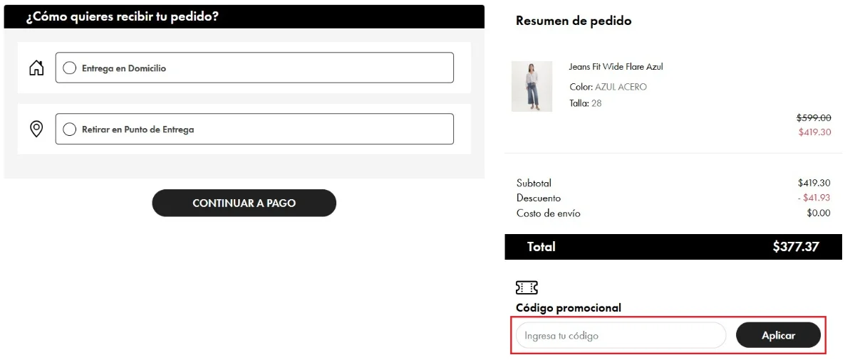 clic en el cupón