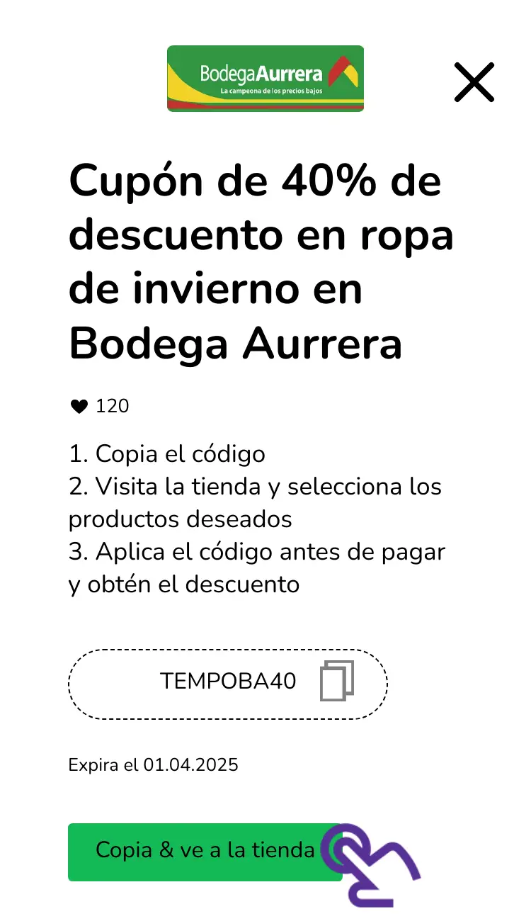 clic en el cupón