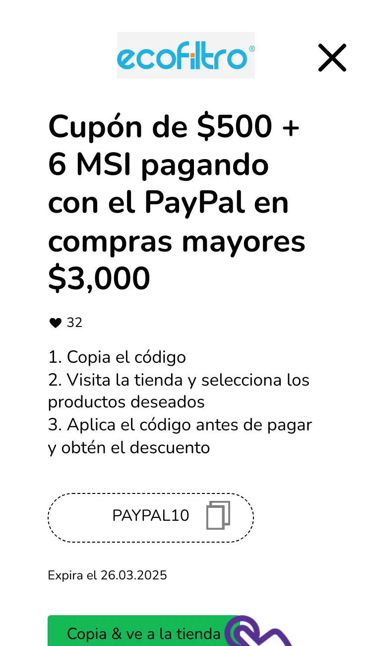 clic en el cupón