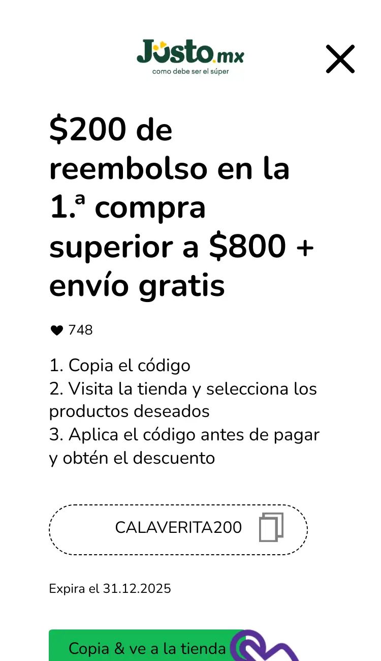 clic en el cupón