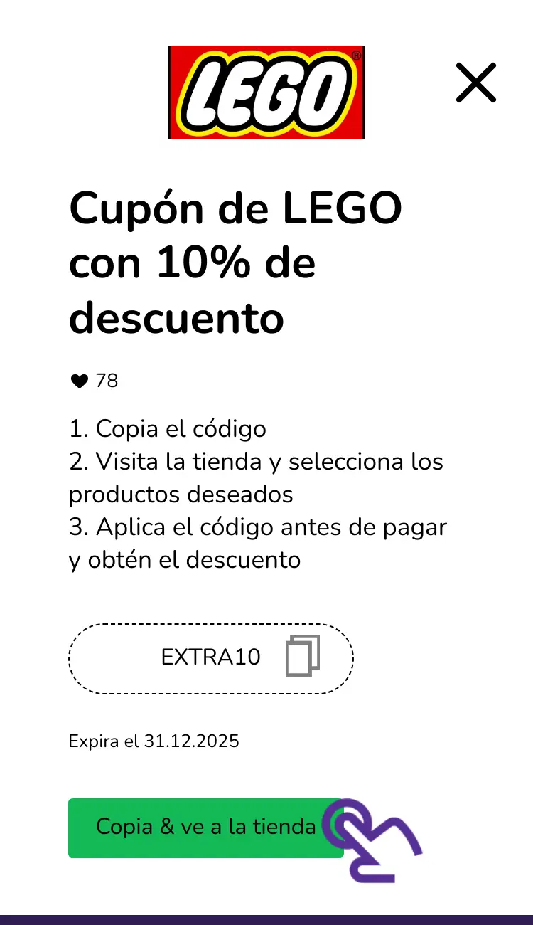 clic en el cupón